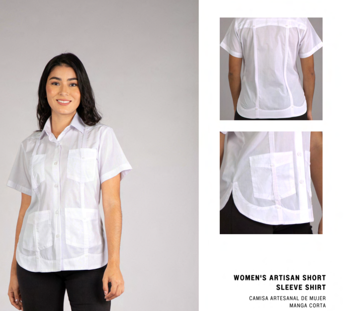 Camisa Guayabera Manga Corta Dama