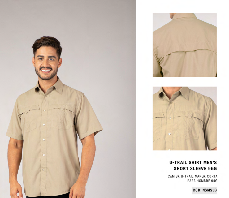 Camisa Tipo Columbia Manga Corta Caballero