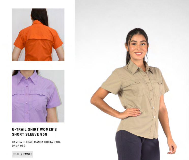 Camisa Tipo Columbia Manga Corta Dama