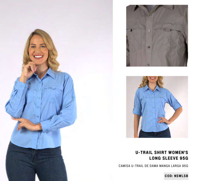 Camisa Tipo Columbia Manga Larga Dama