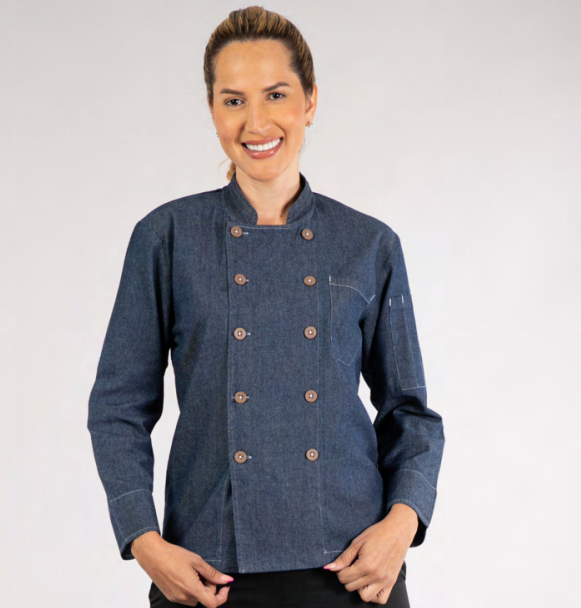 Camisa De Chef Jean Manga Larga