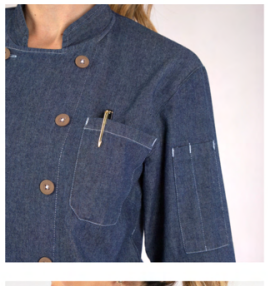 Camisa De Chef Jean Manga Larga1