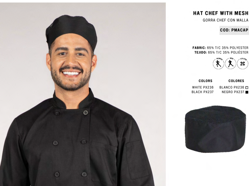 Gorro De Chef Con Malla