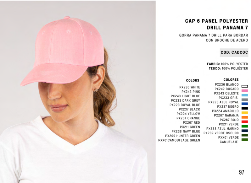 Gorra Drill 6 Panos Con Broche De Acero