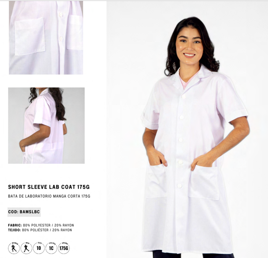 Bata De Laboratorio Corta