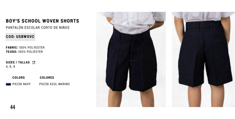 Pantalon Escolar Corto Ninos