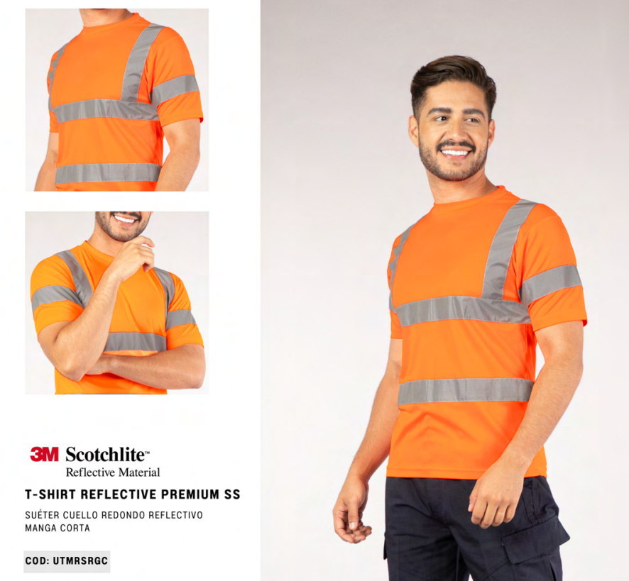 Sueter Cuello Redondo Reflectivo Manga Corta