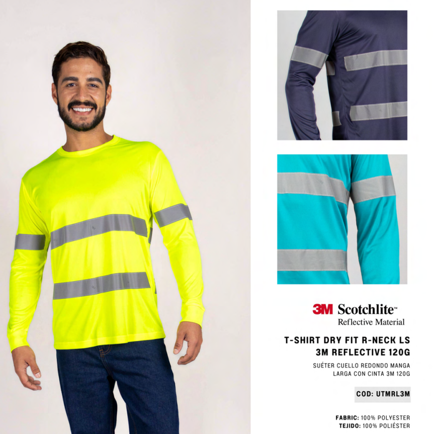 Sueter Cuello Redondo Reflectivo Manga Larga R Neck