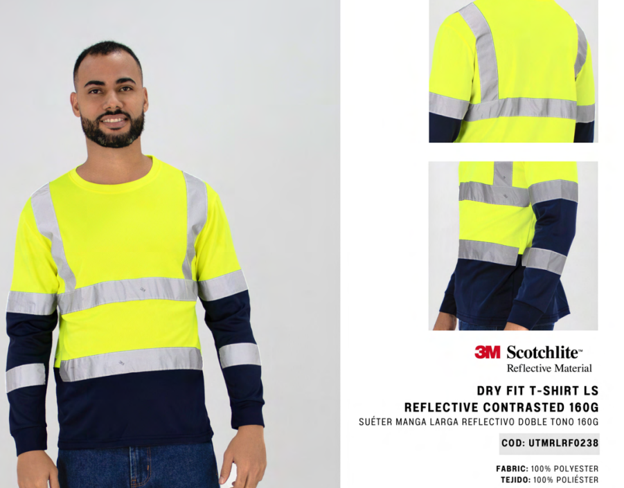 Sueter Manga Larga Reflectivo Doble Tono