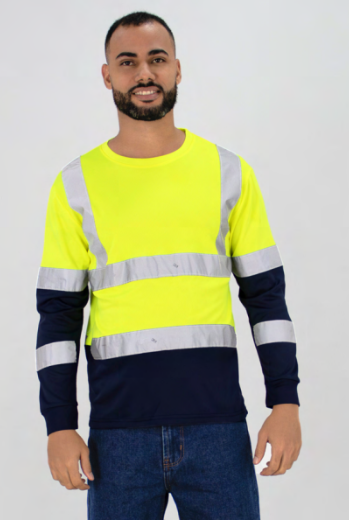 Sueter Manga Larga Reflectivo Doble Tono