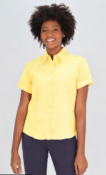 Camisa Oxford Manga Corta Mujer