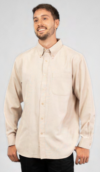 Camisa Oxford Manga Larga De Hombre